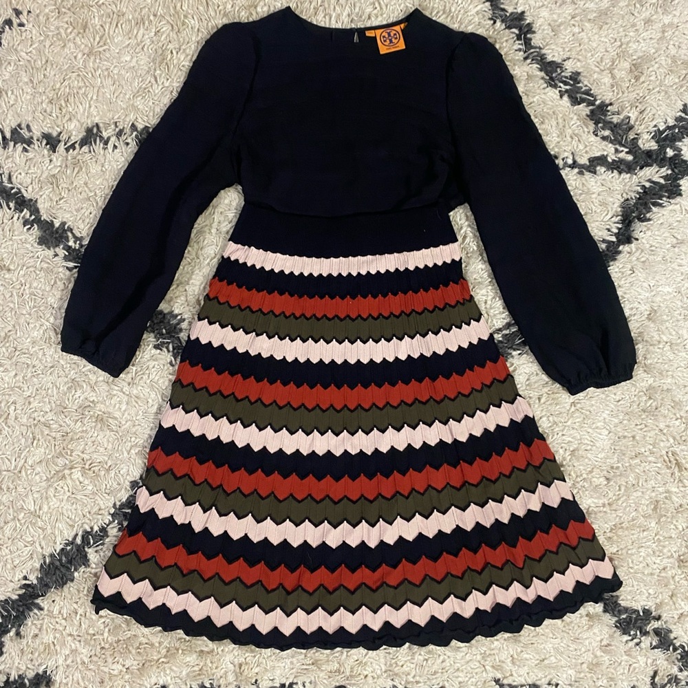 A.L.C Striped Chevron Knit Knee Length Skirt Size S